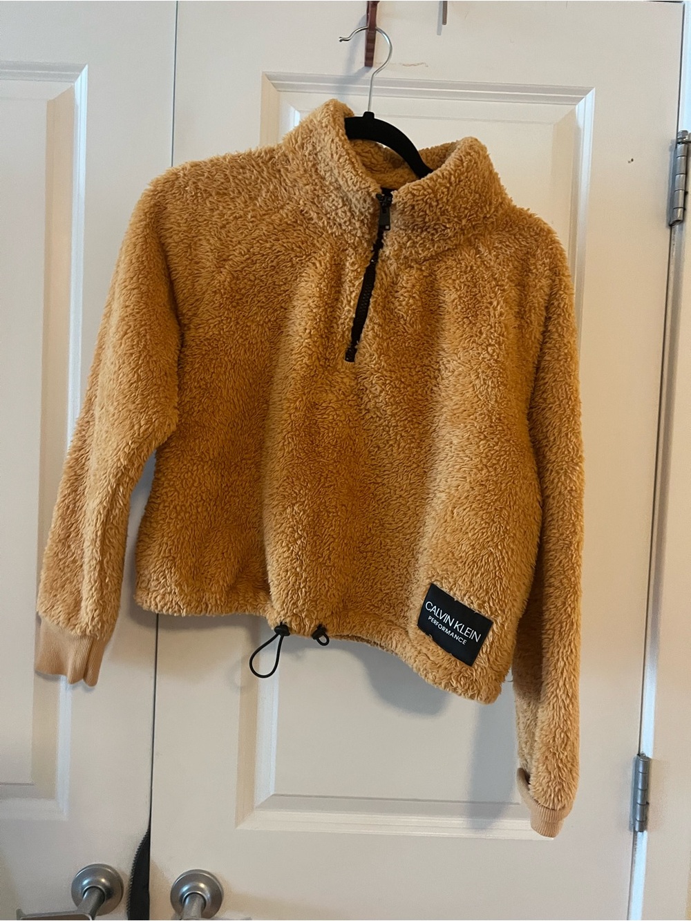 Calvin Klein Performance Sherpa Half-Zip Pullover - Camel Brown